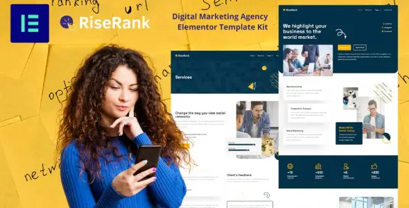 Riserank – Digital Marketing Agency Elementor Template Kit